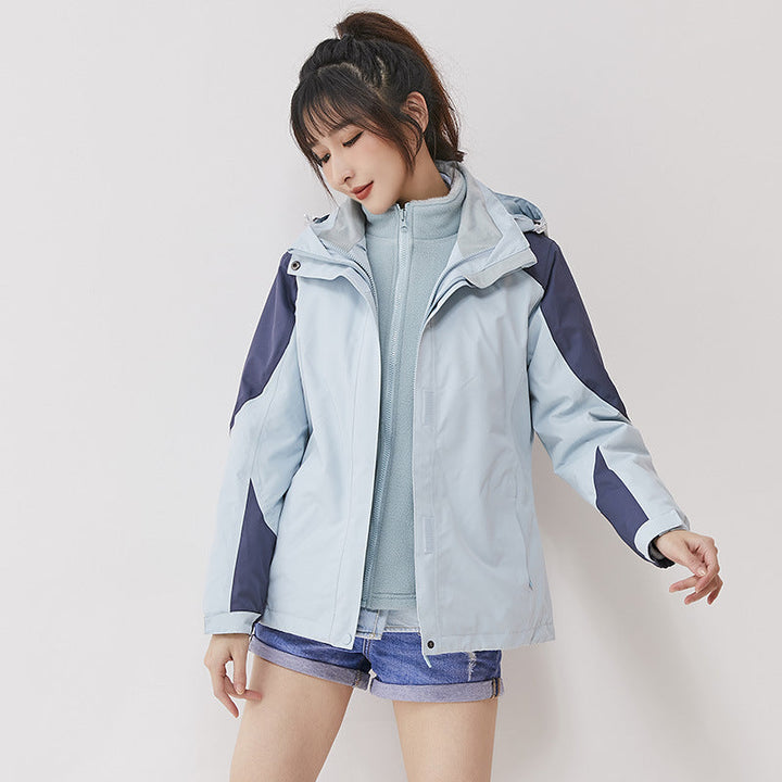 Dam double-layer utomhusjacka med removable fleece inner jacka och vindtät membrane