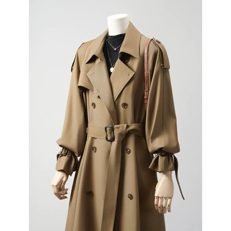 Dam Double-breasted trenchcoat med midjebälte och Balloon ärmar