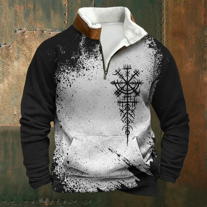 Herr Urban Fleece Pullover med Tree Motif