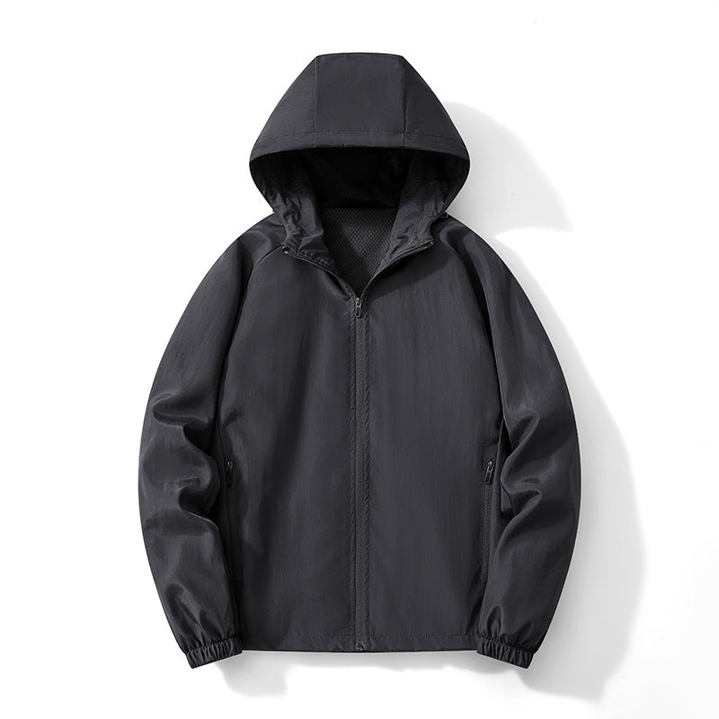 Herr Ultralight med huva Windbreaker med ventilerande meshfoder och dold dragkedja
