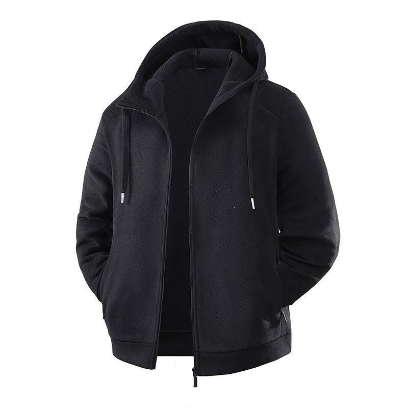 Herr Fleece Softshell Hybrid Jacka med Teddy Inner Foder &amp; Adjustable Huva