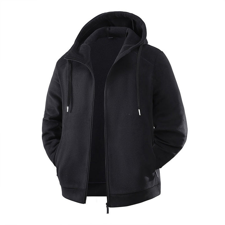 Herr Fleece Softshell Hybrid Jacka med Teddy Inner Foder &amp; Adjustable Huva