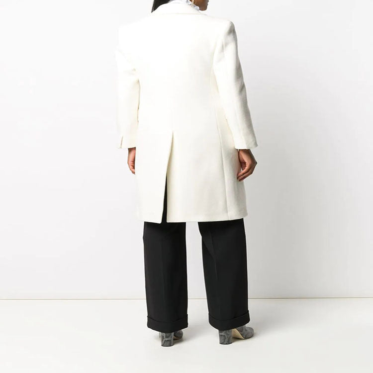 Dam Clean-skärning lång kappa med Slightly Dropped Lapels och Clear Tailoring silhuett
