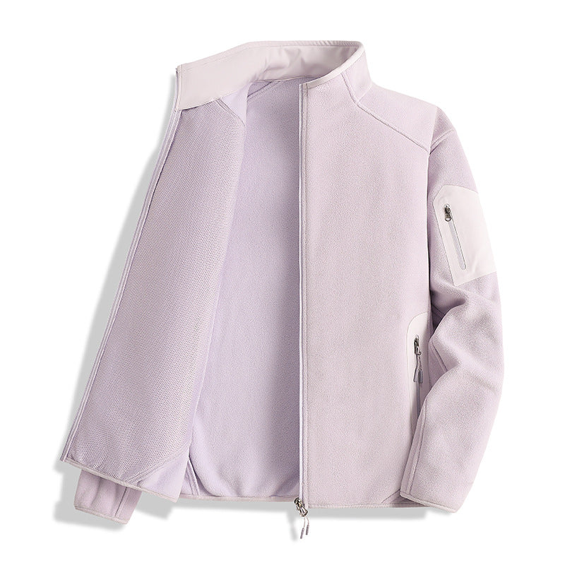 Herr Fleece Jacka med Stående Krage och Softshell Inserts