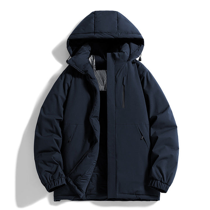 Herr teknisk quiltad parka med huva, Termo Isolering och Bröst Dragkedja Ficka