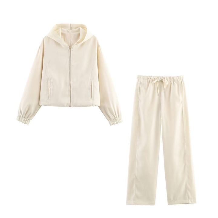 Dam Boxy med huva jacka in sammet look med hel Zip och Elastic fåll