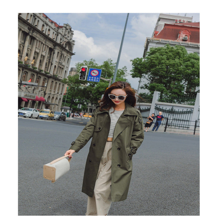 Dam Mid-length trenchcoat med figure-flattering knytband och justerbar muddar