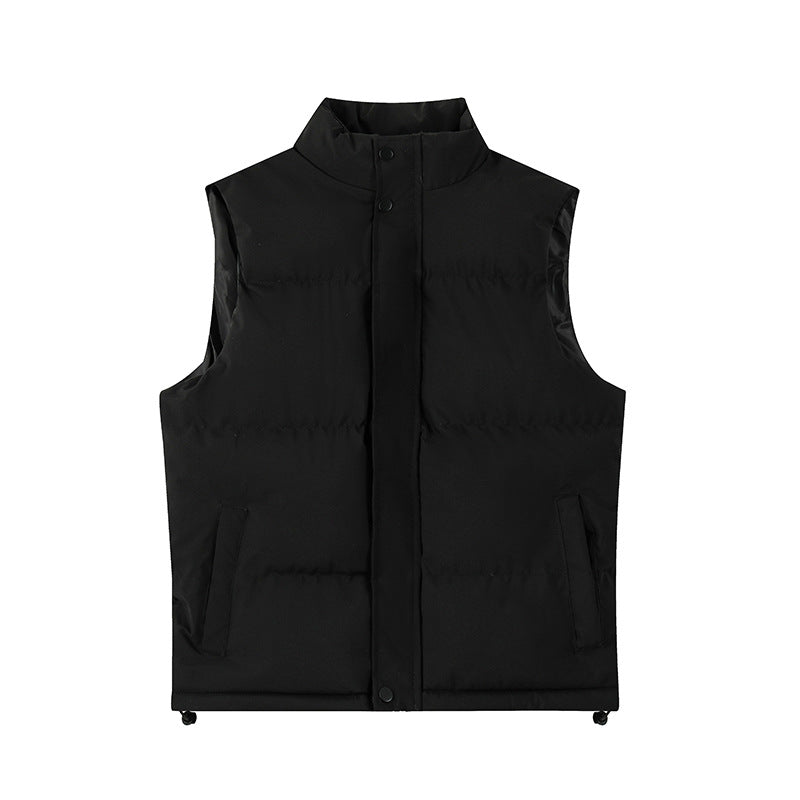 Herr Vadderad Quiltad Waistcoat med Ståkrage, Fullängd Dragkedja och Praktisk Slash Fickor