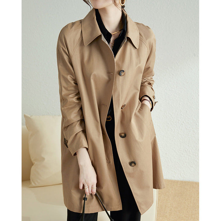 Dam stilren trench jacka med Chic krage och praktiska fickor