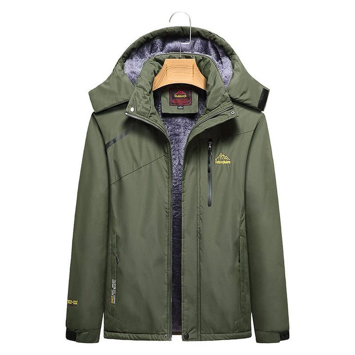 Dam kviltad vinterjacka med fleecefoder, Removable huva, och vattentät softshell ytter Layer