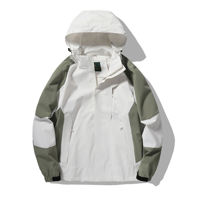 Herr Nano Wind och Water-Resistant Outdoor Luvtröja Jacka med Ventilation Mesh, Adjustable Huva och Concealed Fram Lock