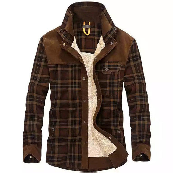 Herr Fleece Fodrad Flanell Jacka