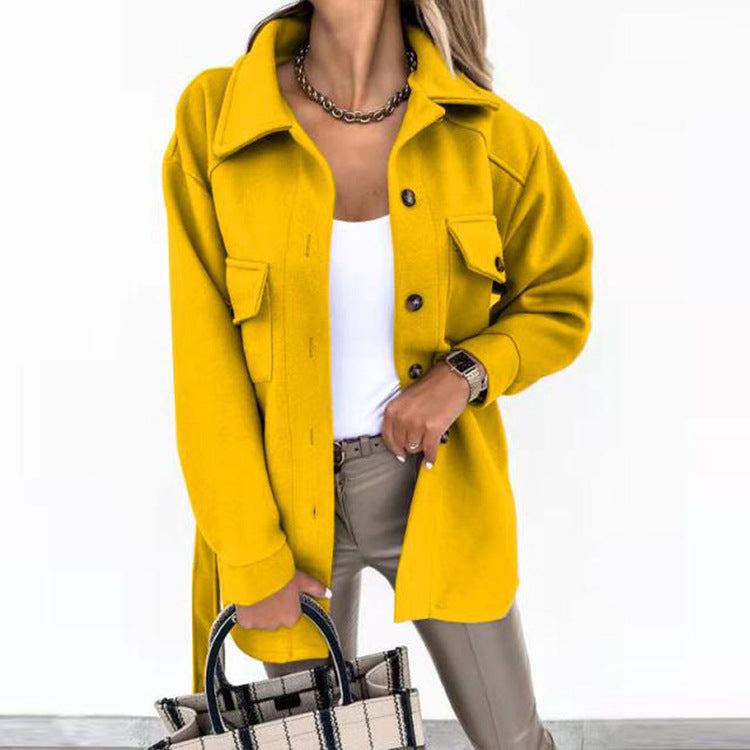 Dam oversize skjortjacka med Flap fickor