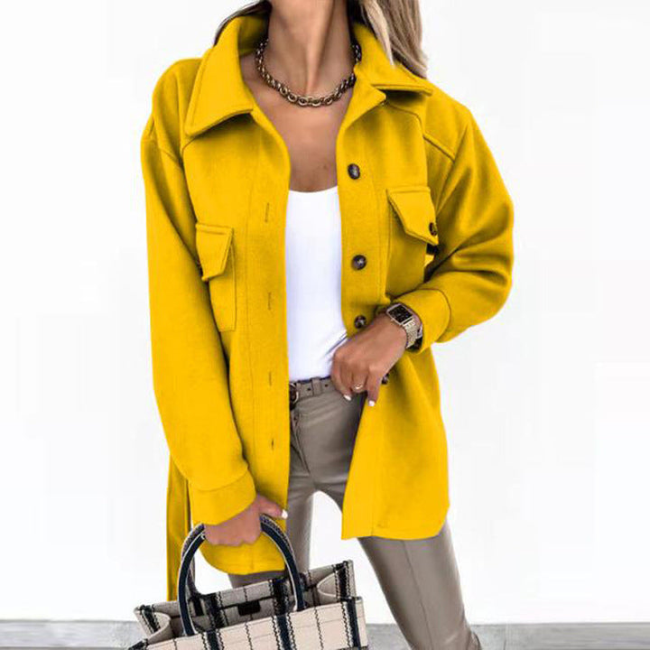 Dam oversize skjortjacka med Flap fickor