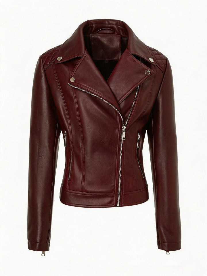 Dam Noble Bikerjacka med Quiltad Design