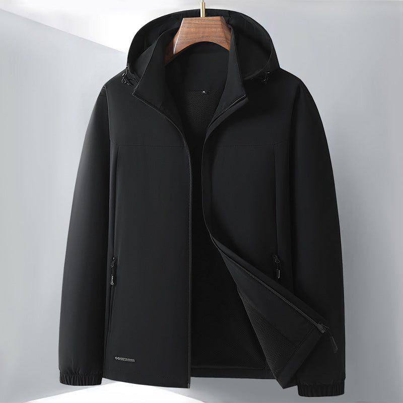 Herr lätt softshell Hybrid Jacka med huva, ventilerande meshfoder och Dold Dragkedja Fickor