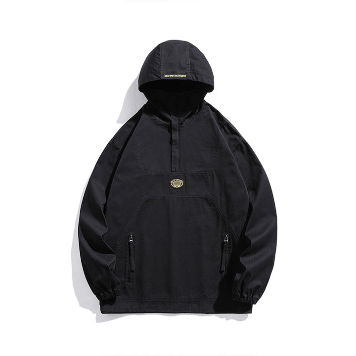 Herr med huva Anorak Pullover Jacka i Oversize Funktion Stil