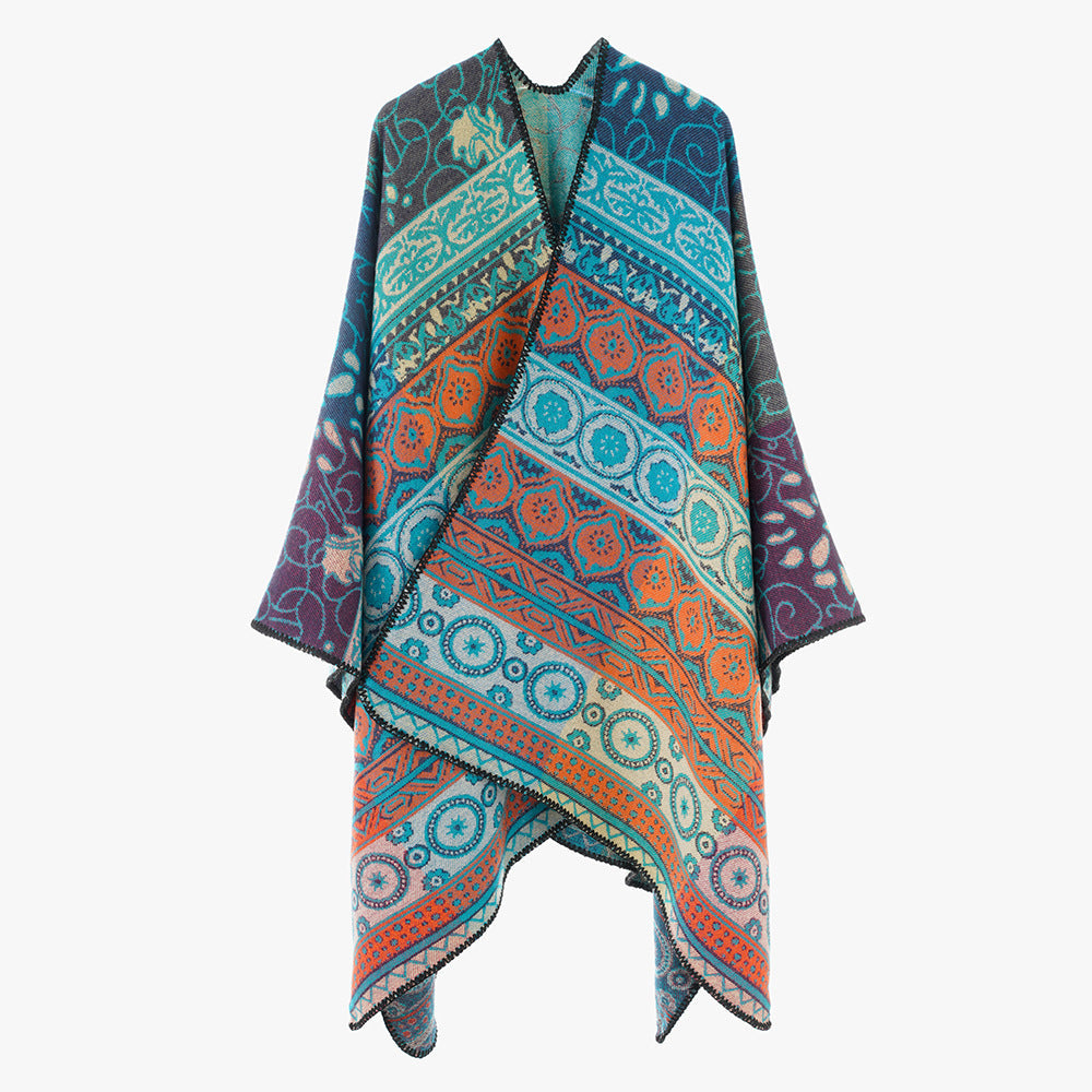 Dam Jacquard kimono Wrap i Ornament Patchwork stil