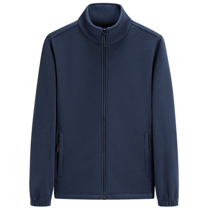 Unisex Lätt Fleece Dragkedja Jacka med Standing Krage, Elastic Muddar &amp; Clean Design