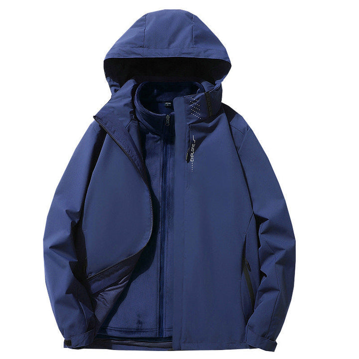 Herr three-lager vattentät utomhus softshelljacka med avtagbar fleece inner jacka