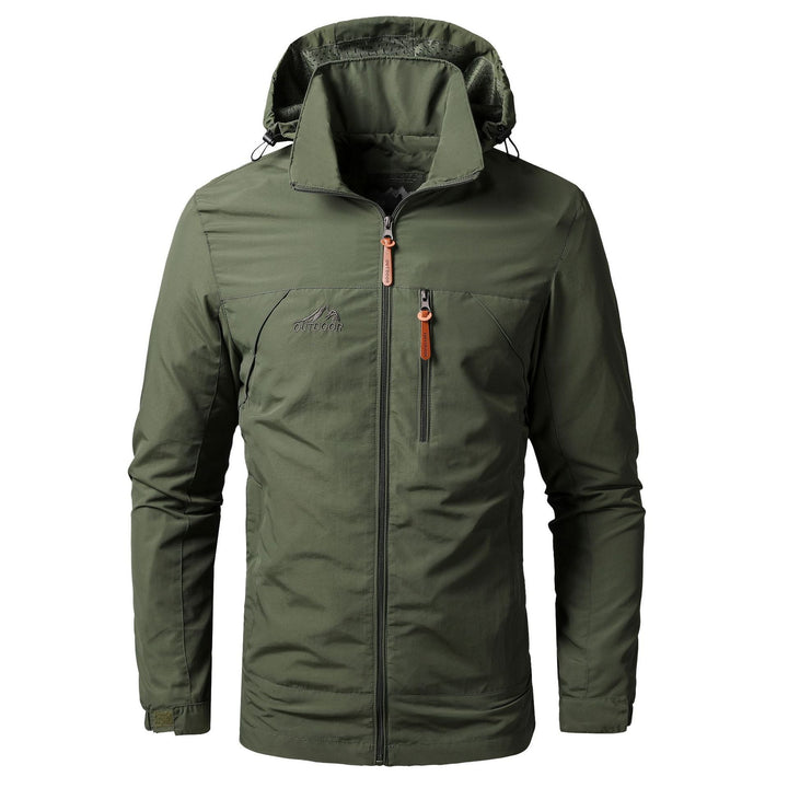 Herr Lätt Outdoor med Huva Parka med Andningsbar Mesh Foder och Bröst Dragkedja