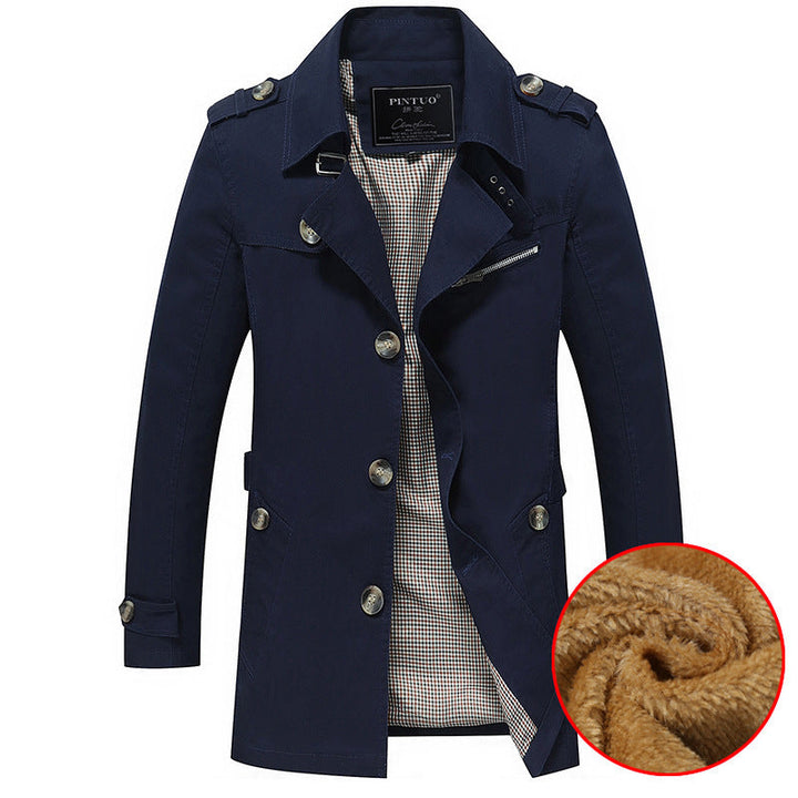 Herr Military-Inspired Short Rock med Teddy Fleecefoder och Zip Bröstficka
