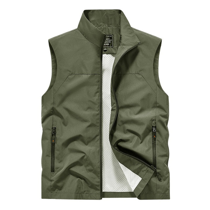 Herr Andningsbar Utility Väst med Mesh Foder, Vind och Water Repellent Exterior och Zippered Fickor