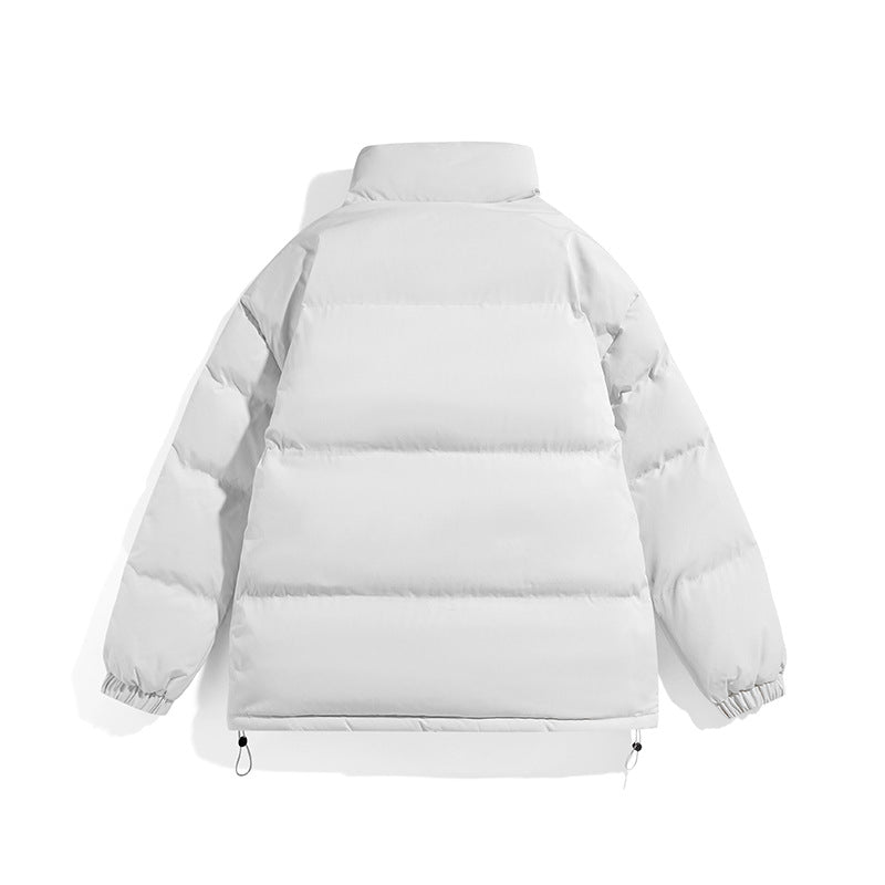 Unisex Boxy pufferjacka med hög ståkrage, dold dragkedja och justerbar dragsko fåll