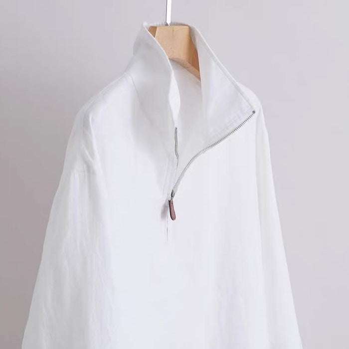 Unisex lätt kort zip anorak med ståkrage