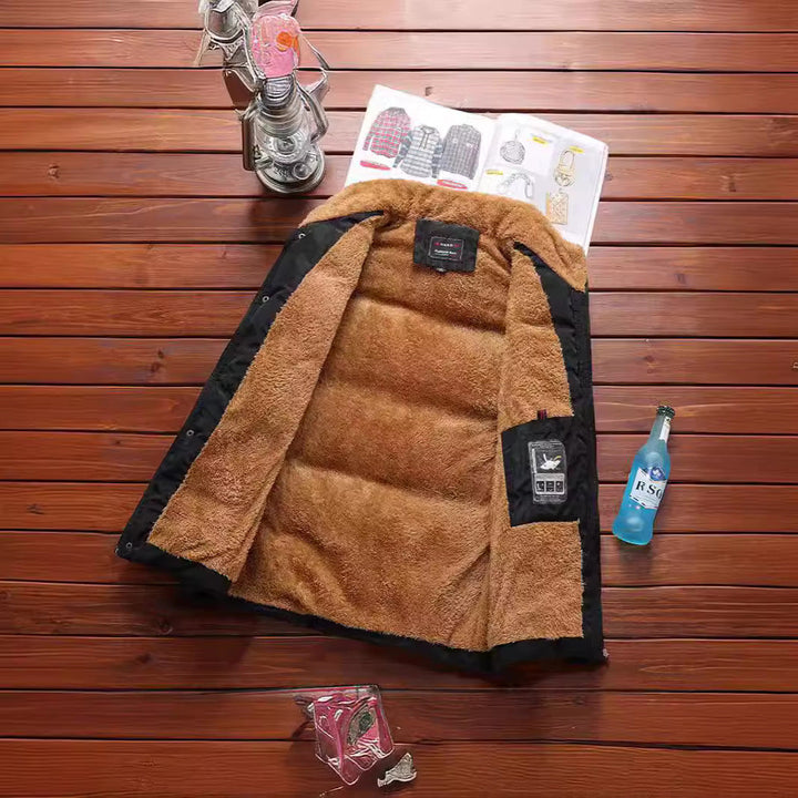 Herr Sleeveless Thermo Quiltad Väst med Cozy Teddy Inre Foder och Utanpåfickor