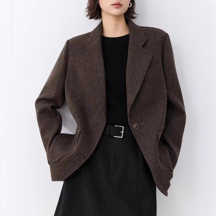 Dam elegant oversize jacka med textured design Drune