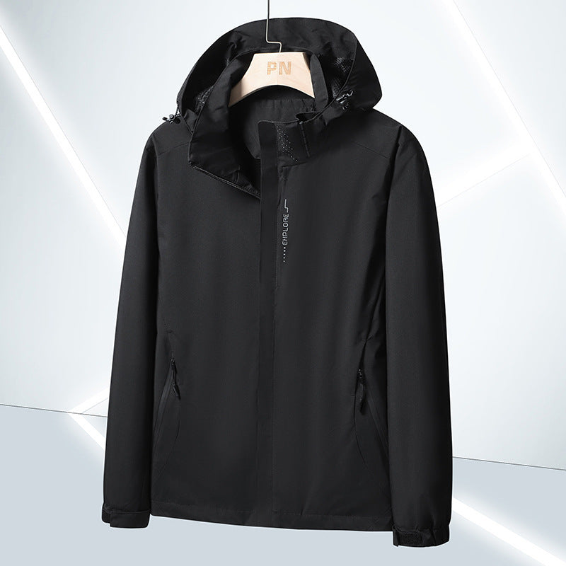 Herr lätt softshell funktionell Jacka med ventilerande meshfoder och justerbar huva
