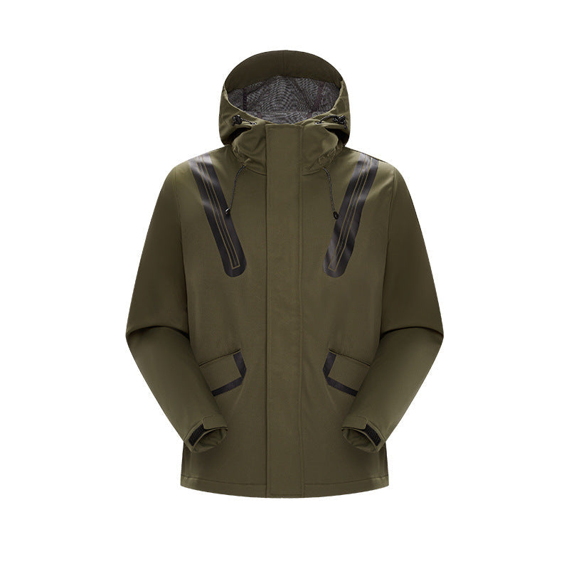 Herr Teknisk Softshell Parkas med Huva, Taped Sömmar och Coated Inlägg