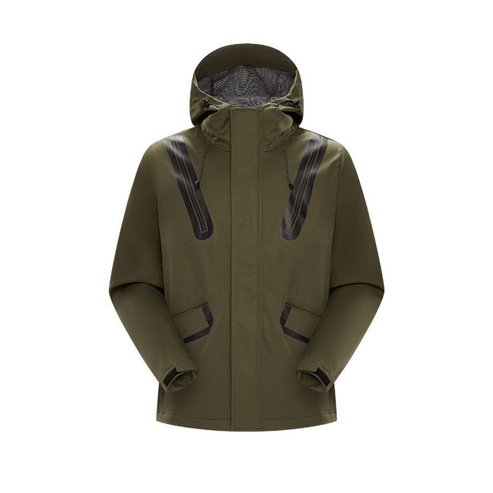 Herr Teknisk Softshell Parkas med Huva, Taped Sömmar och Coated Inlägg