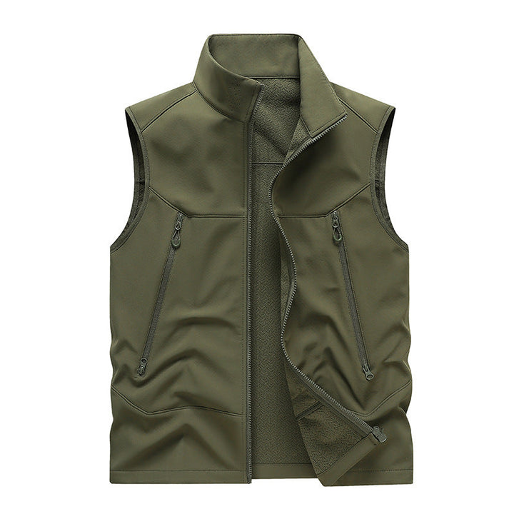 Herr Vattenavvisande Softshell Väst med Ståkrage, Dragkedja Fickor &amp; Andningsbar Foder