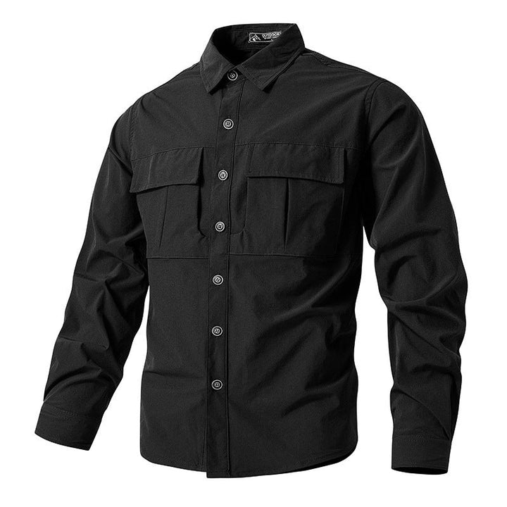 Herr Ljus Skjortjacka i Utility Stil med Patch Bröstfickor och Knapplist