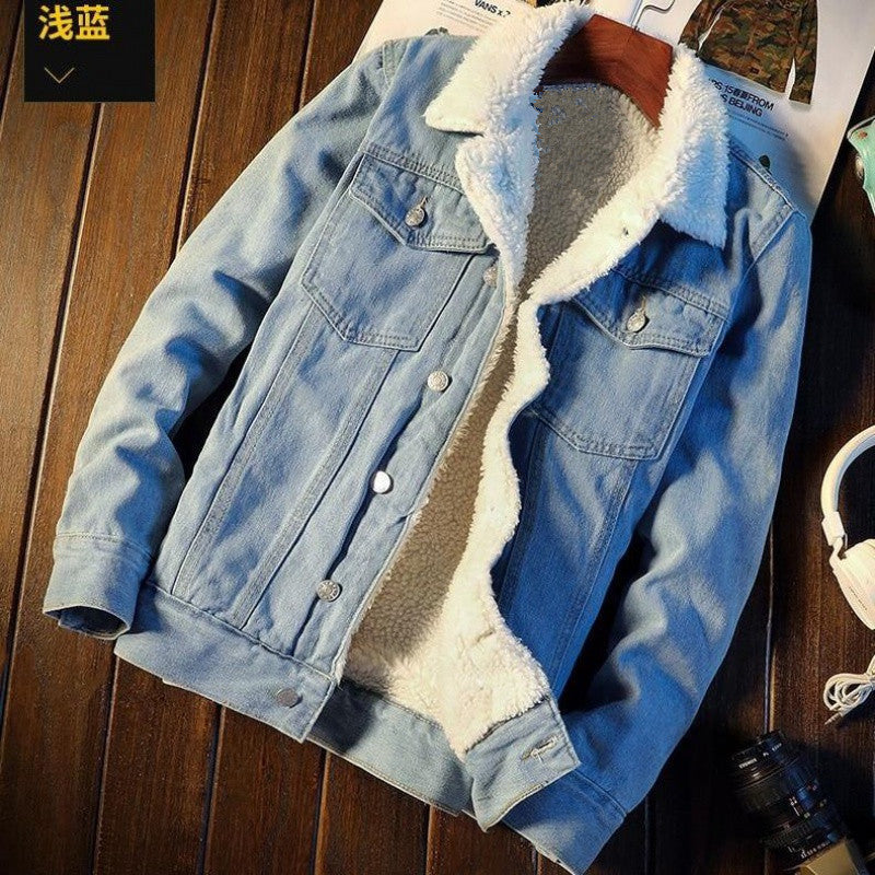 Dam Trendig Jeans Jacka med Mjuk Foder