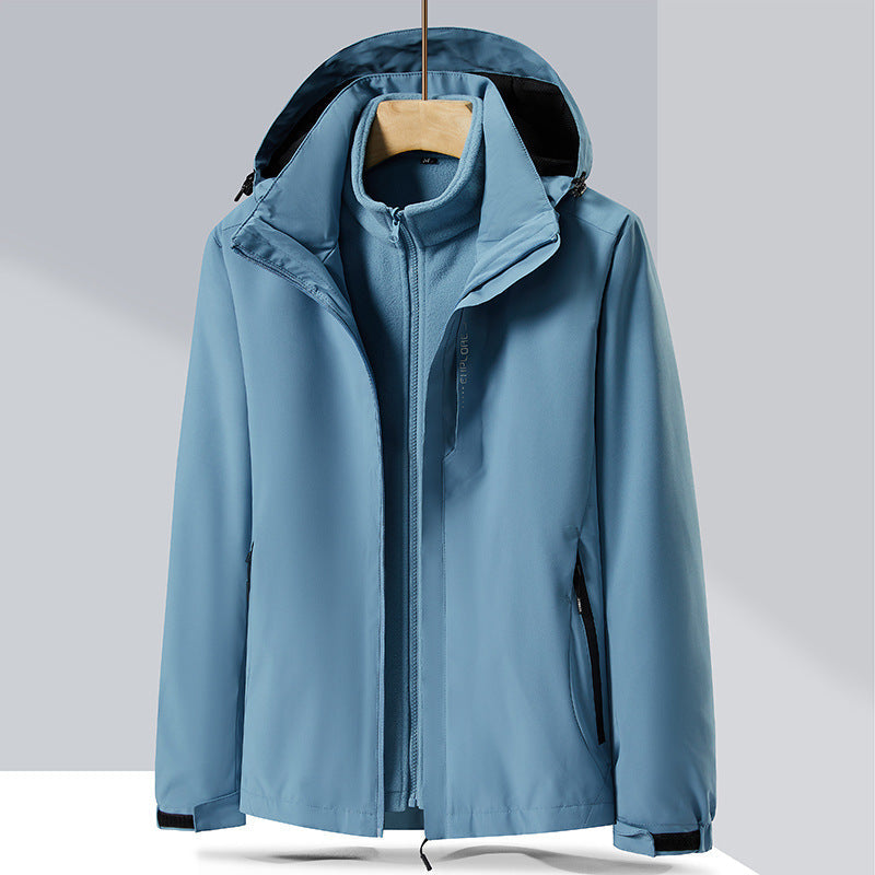 Dam three-lagerplagg softshell jacka med avtagbar fleece inner jacka
