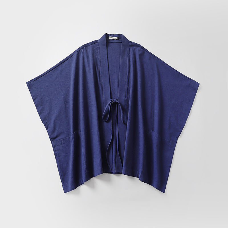 Dam oversize Kimono kofta med knytband och sidofickor
