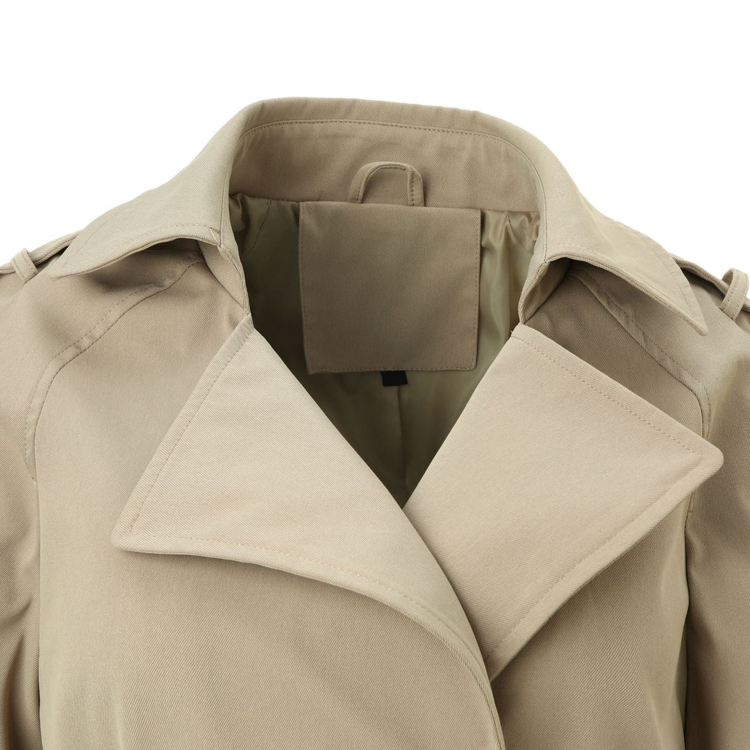 Dam skräddad trenchcoat med Tied bälte, Shoulder Tabs och Metal Ring detaljer