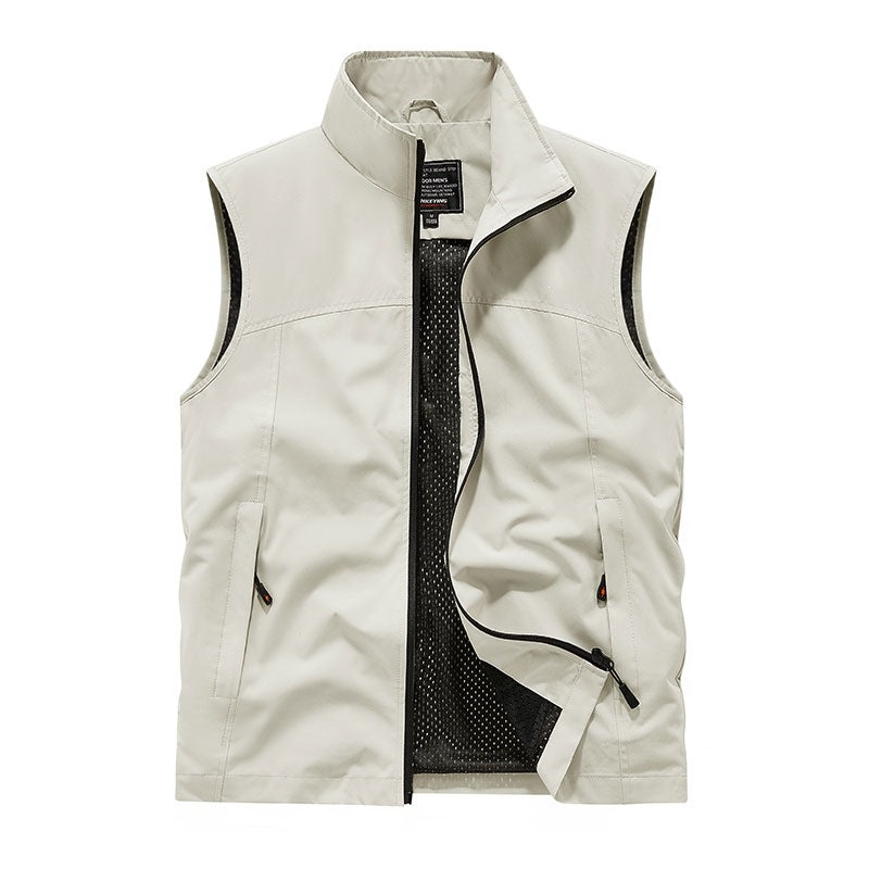 Herr Softshell Väst med Mesh Foder, Vind Resistant och Dragkedjefickor