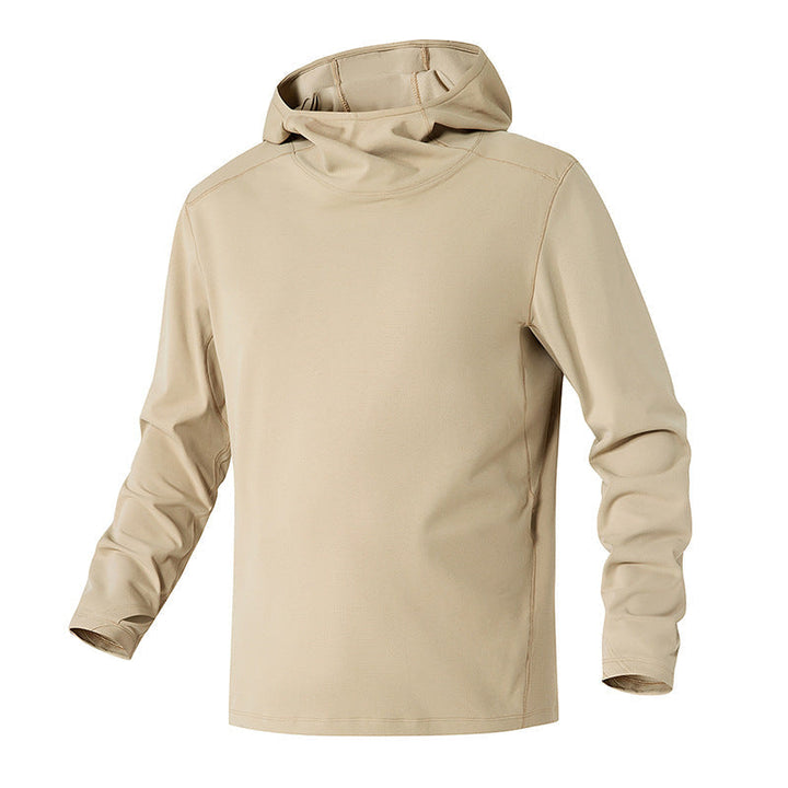 Herr Kapuzenpullover med Hohem Schalkragen Aus Teknisk Stretchjersey
