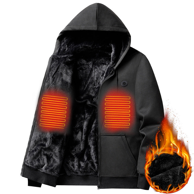 Herr Heated Fleece Luvtröja