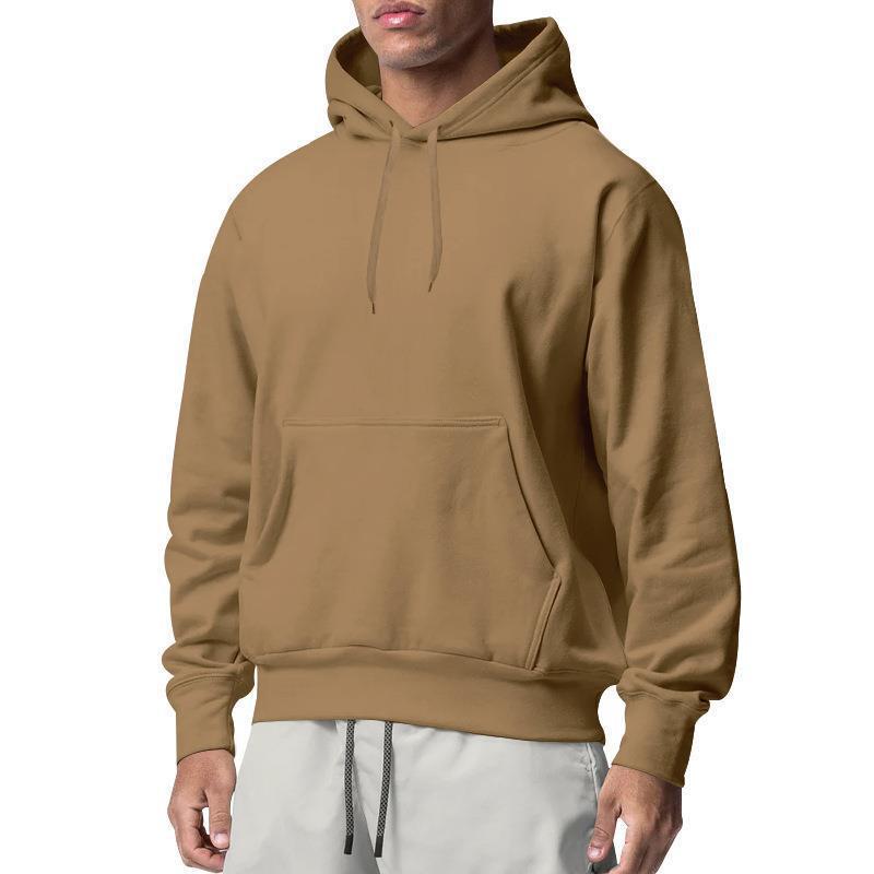 Herr Nan Premium Luvtröja med Känguruficka, Brushed Fleece Interior, Reinforced Neck Seam, och Ribbad Fåll