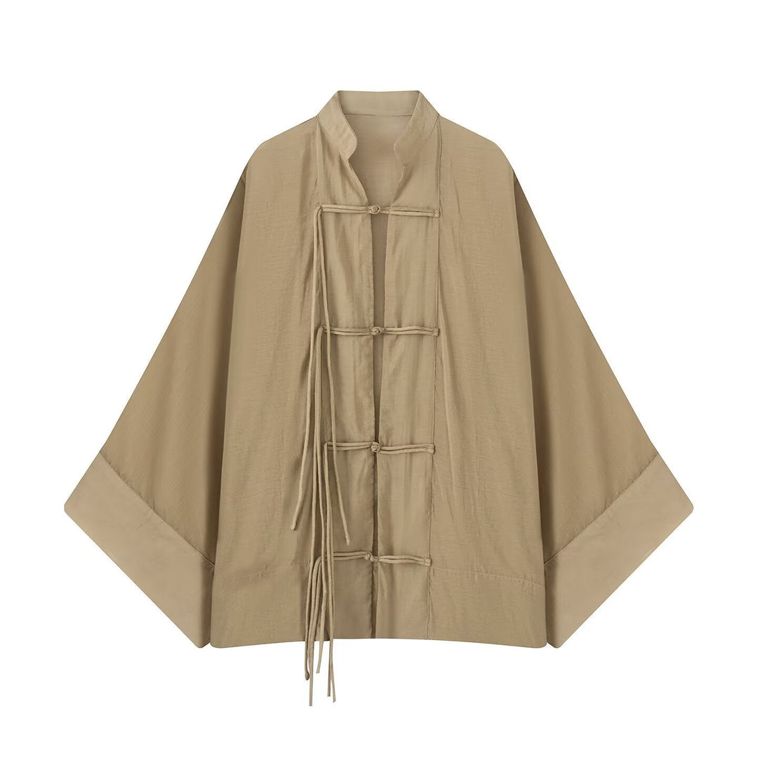 Dam Oversize Kimono-Cape med Traditional Toggle Fasteners