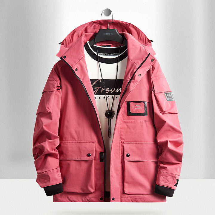 Herr urban Tech parka med huva, flerafunktionell fickor och värmande isolering