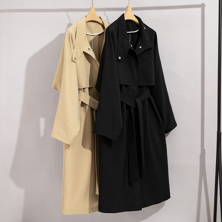 Dam trenchcoat med knytband och removable cape detail