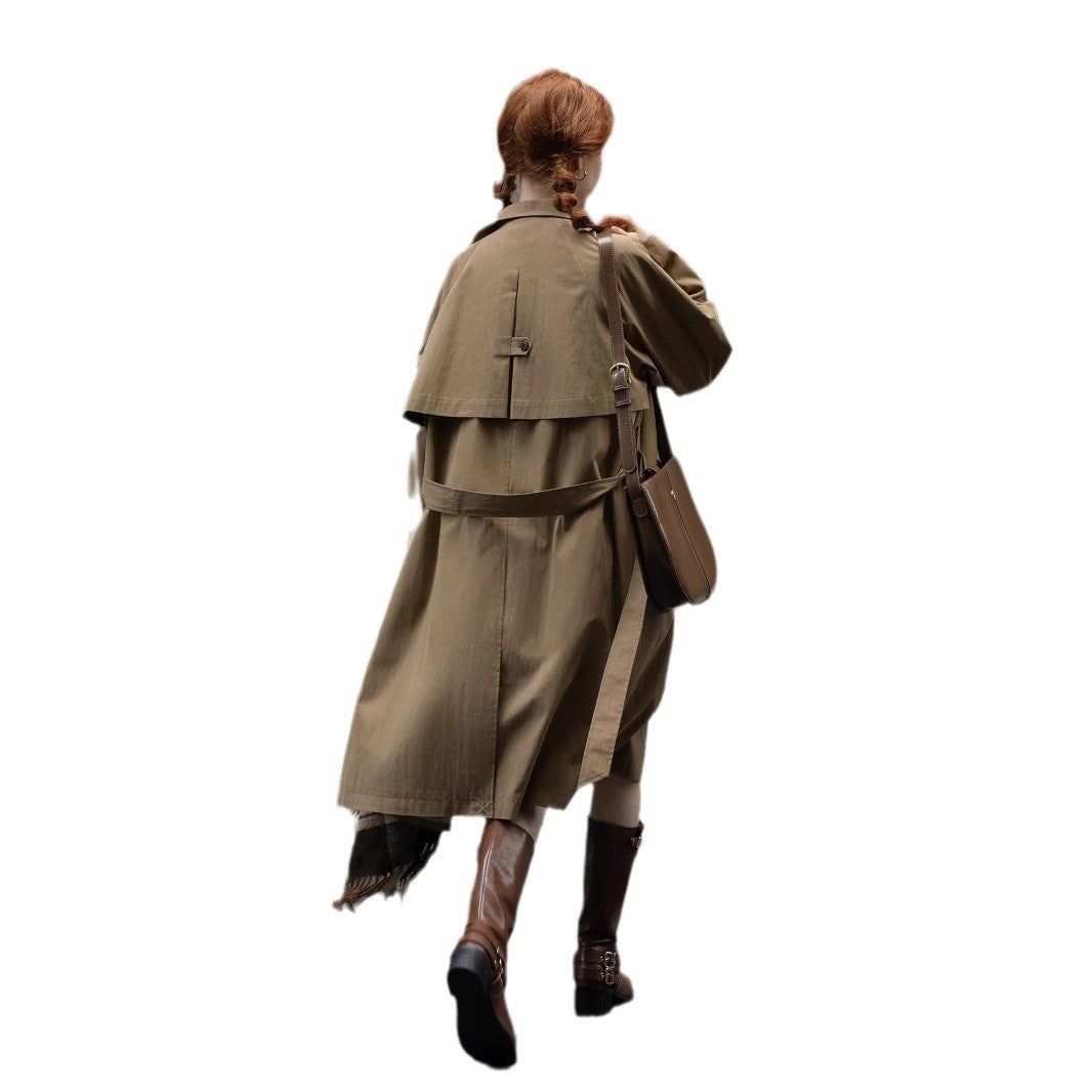 Dam lätt oversize trenchcoat med hög ståkrage, justerbar muddar &amp; Tied bälte