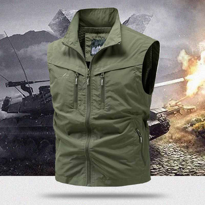 Herr Technical Utility Väst med Hög Krage och Multi-Pockets