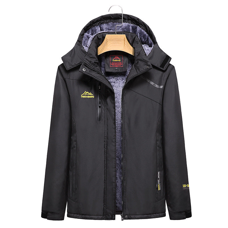 Dam kviltad vinterjacka med fleecefoder, Removable huva, och vattentät softshell ytter Layer